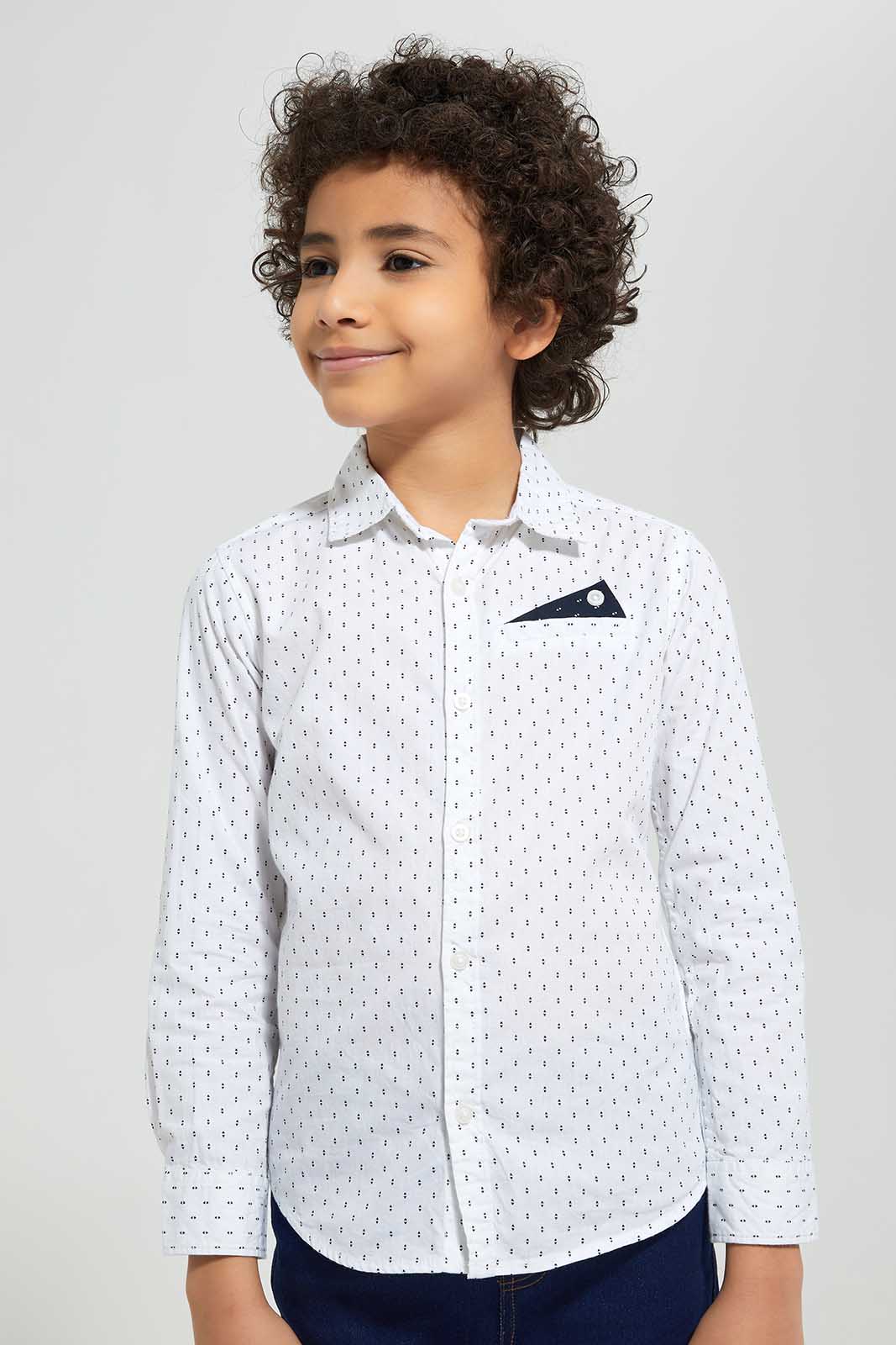 Redtag-White-Printed-Shirt-BOY-Shirts,-Category:Shirts,-Colour:White,-Deals:New-In,-EID,-Filter:Boys-(2-to-8-Yrs),-New-In-BOY-APL,-Non-Sale,-Section:Boys-(0-to-14Yrs),-W22O-Boys-2 to 8 Years