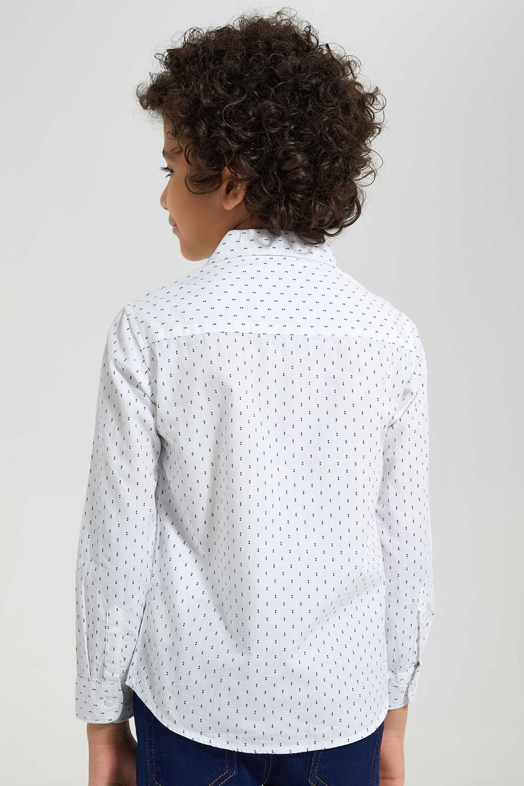 Redtag-White-Printed-Shirt-BOY-Shirts,-Category:Shirts,-Colour:White,-Deals:New-In,-EID,-Filter:Boys-(2-to-8-Yrs),-New-In-BOY-APL,-Non-Sale,-Section:Boys-(0-to-14Yrs),-W22O-Boys-2 to 8 Years