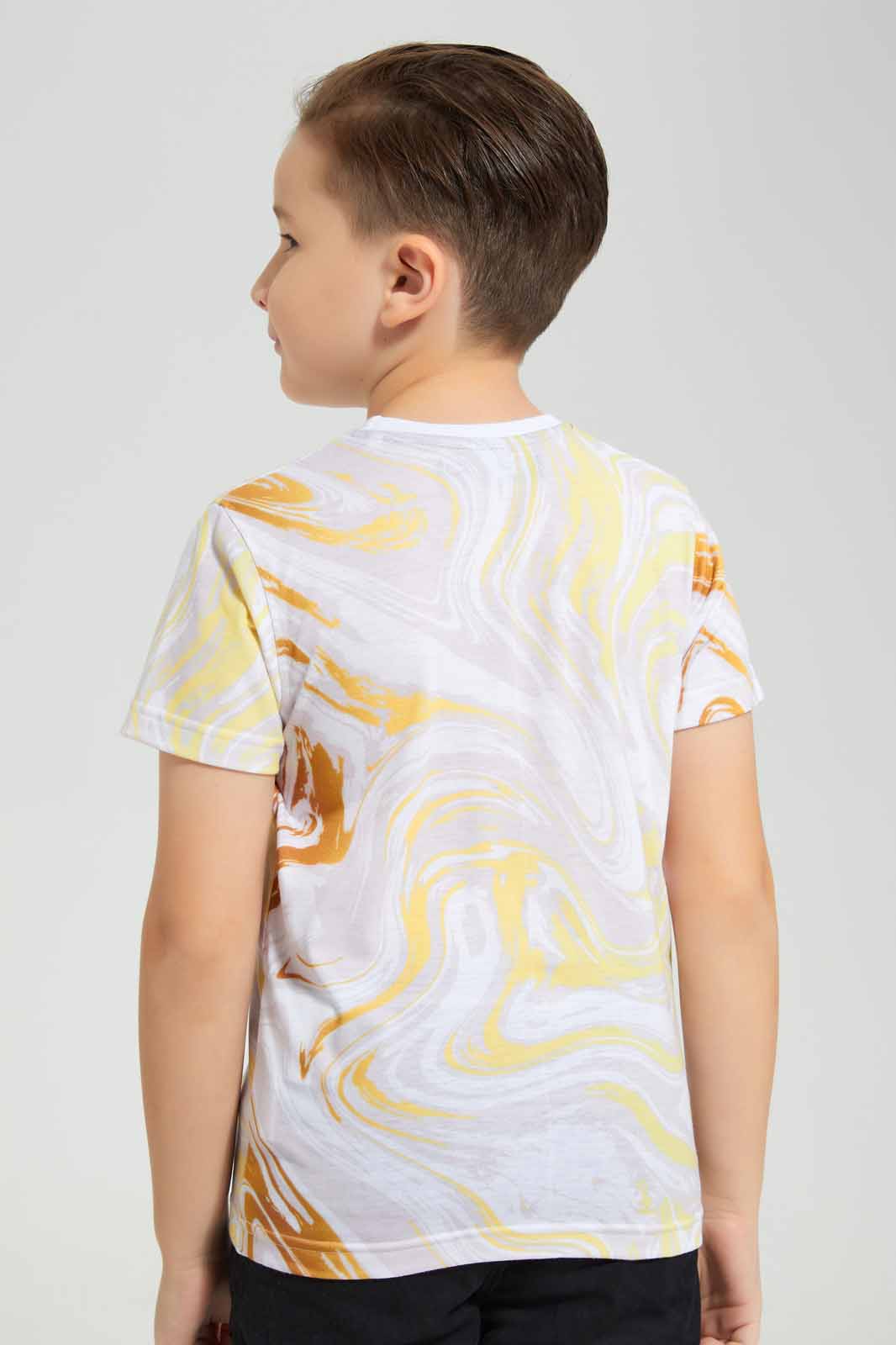 Redtag-White-Swirl-T-Shirt-BOY-T-Shirts,-Category:T-Shirts,-Colour:White,-Deals:New-In,-EID,-Filter:Boys-(2-to-8-Yrs),-New-In-BOY-APL,-Non-Sale,-Section:Boys-(0-to-14Yrs),-W22O-Boys-2 to 8 Years