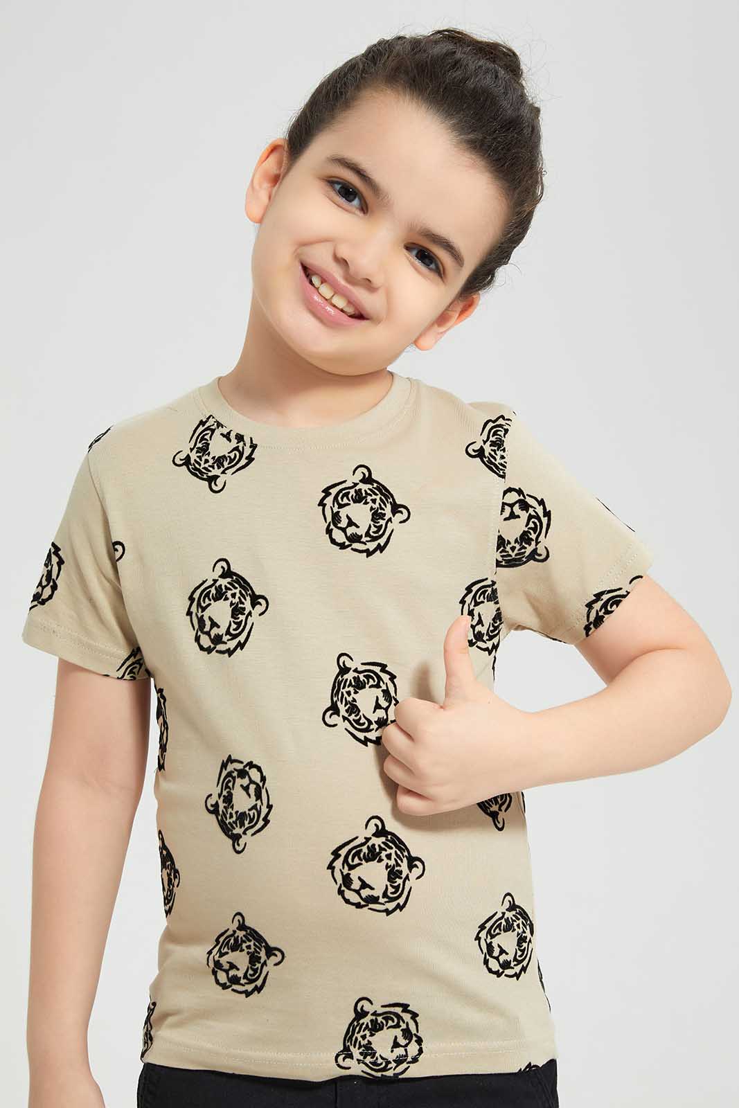 Redtag-Beige-Flock-T-Shirt-BOY-T-Shirts,-Category:T-Shirts,-Colour:Beige,-Deals:New-In,-EID,-Filter:Boys-(2-to-8-Yrs),-New-In-BOY-APL,-Non-Sale,-Section:Boys-(0-to-14Yrs),-W22O-Boys-2 to 8 Years
