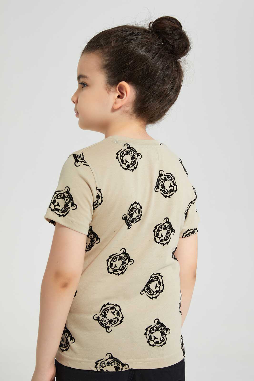 Redtag-Beige-Flock-T-Shirt-BOY-T-Shirts,-Category:T-Shirts,-Colour:Beige,-Deals:New-In,-EID,-Filter:Boys-(2-to-8-Yrs),-New-In-BOY-APL,-Non-Sale,-Section:Boys-(0-to-14Yrs),-W22O-Boys-2 to 8 Years