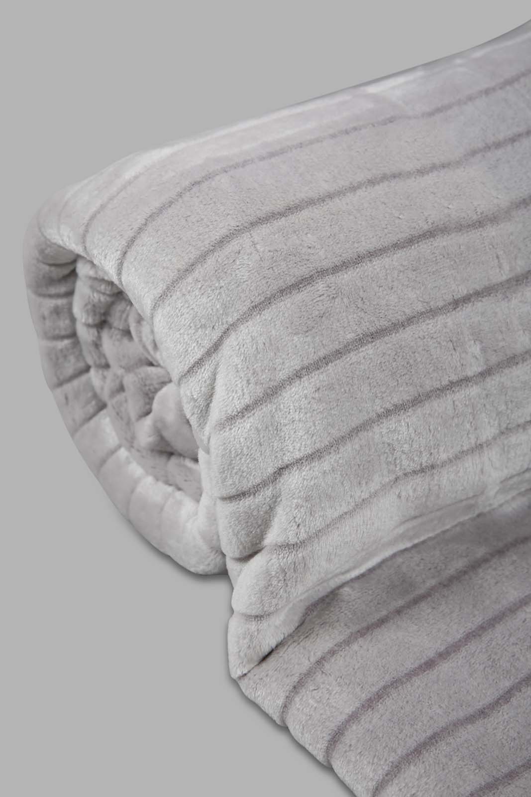 Redtag-Grey-Printed-&-Carved-Stripe-Blanket-(Single-Size)-Category:Blankets,-Colour:Grey,-Deals:New-In,-Filter:Home-Bedroom,-HMW-BED-Blankets,-New-In-HMW-BED,-Non-Sale,-Section:Homewares,-W22A-Home-Bedroom-