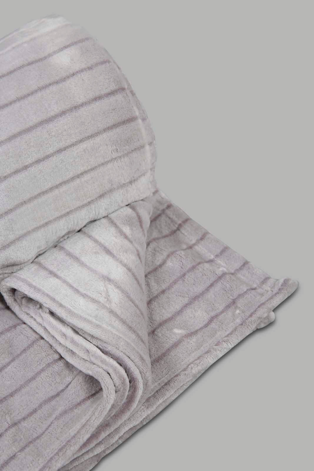 Redtag-Grey-Printed-&-Carved-Stripe-Blanket-(Single-Size)-Category:Blankets,-Colour:Grey,-Deals:New-In,-Filter:Home-Bedroom,-HMW-BED-Blankets,-New-In-HMW-BED,-Non-Sale,-Section:Homewares,-W22A-Home-Bedroom-