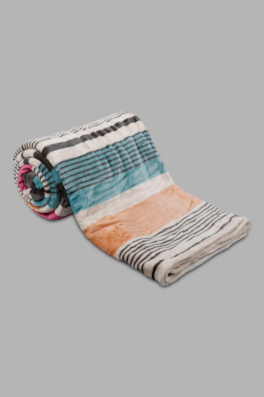 Redtag-Multi-Colour-Stripe-Printed-Blanket-(Double-Size)-Category:Blankets,-Colour:Multicolour,-Deals:New-In,-Filter:Home-Bedroom,-HMW-BED-Blankets,-New-In-HMW-BED,-Non-Sale,-Section:Homewares,-W22A-Home-Bedroom-