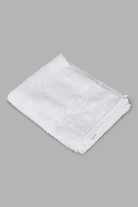 Redtag-White-Textured-Cotton-Beach-Towel-365,-Category:Towels,-Colour:White,-Deals:New-In,-Filter:Home-Bathroom,-HMW-BAC-Towels,-New-In-HMW-BAC,-Non-Sale,-Section:Homewares-Home-Bathroom-