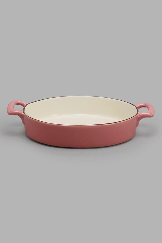 Redtag-Pink-Oval-Baking-Dish-Category:Bakeware,-Colour:Pink,-Deals:New-In,-Filter:Home-Dining,-HMW-DIN-Serveware,-Naya,-New-In-HMW-DIN,-Non-Sale,-Section:Homewares,-W22A-Home-Dining-