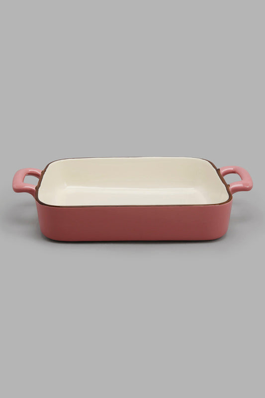 Redtag-Pink-Rectangle-Baking-Dish-Category:Bakeware,-Colour:Pink,-Deals:New-In,-Filter:Home-Dining,-HMW-DIN-Serveware,-Naya,-New-In-HMW-DIN,-Non-Sale,-Section:Homewares,-W22A-Home-Dining-