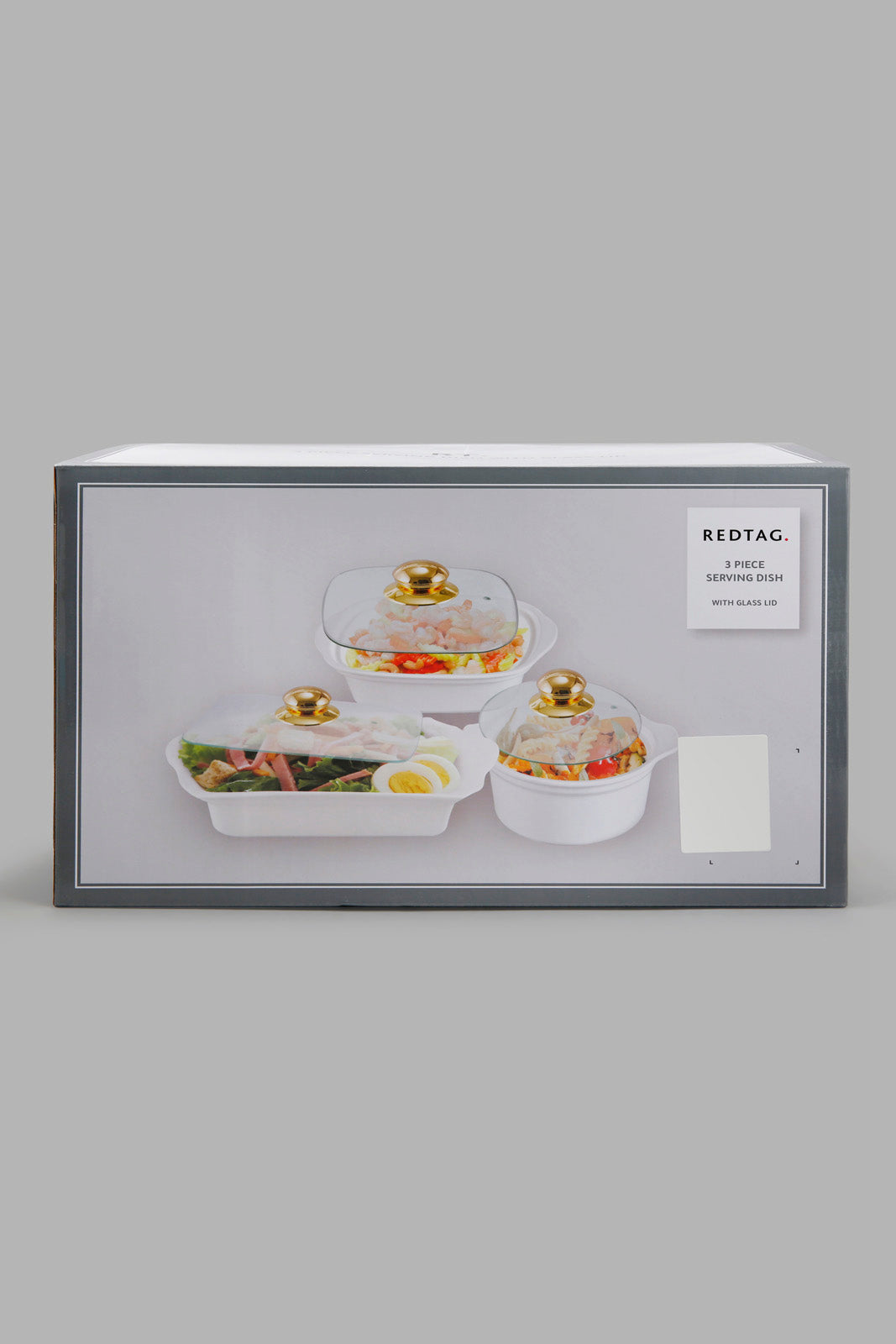 Redtag-White-Serving-Dish-With-Glass-Lid-(6-Piece)-Category:Bowls,-Colour:White,-Deals:New-In,-Filter:Home-Dining,-HMW-DIN-Serveware,-New-In-HMW-DIN,-Non-Sale,-Section:Homewares,-W22O-Home-Dining-