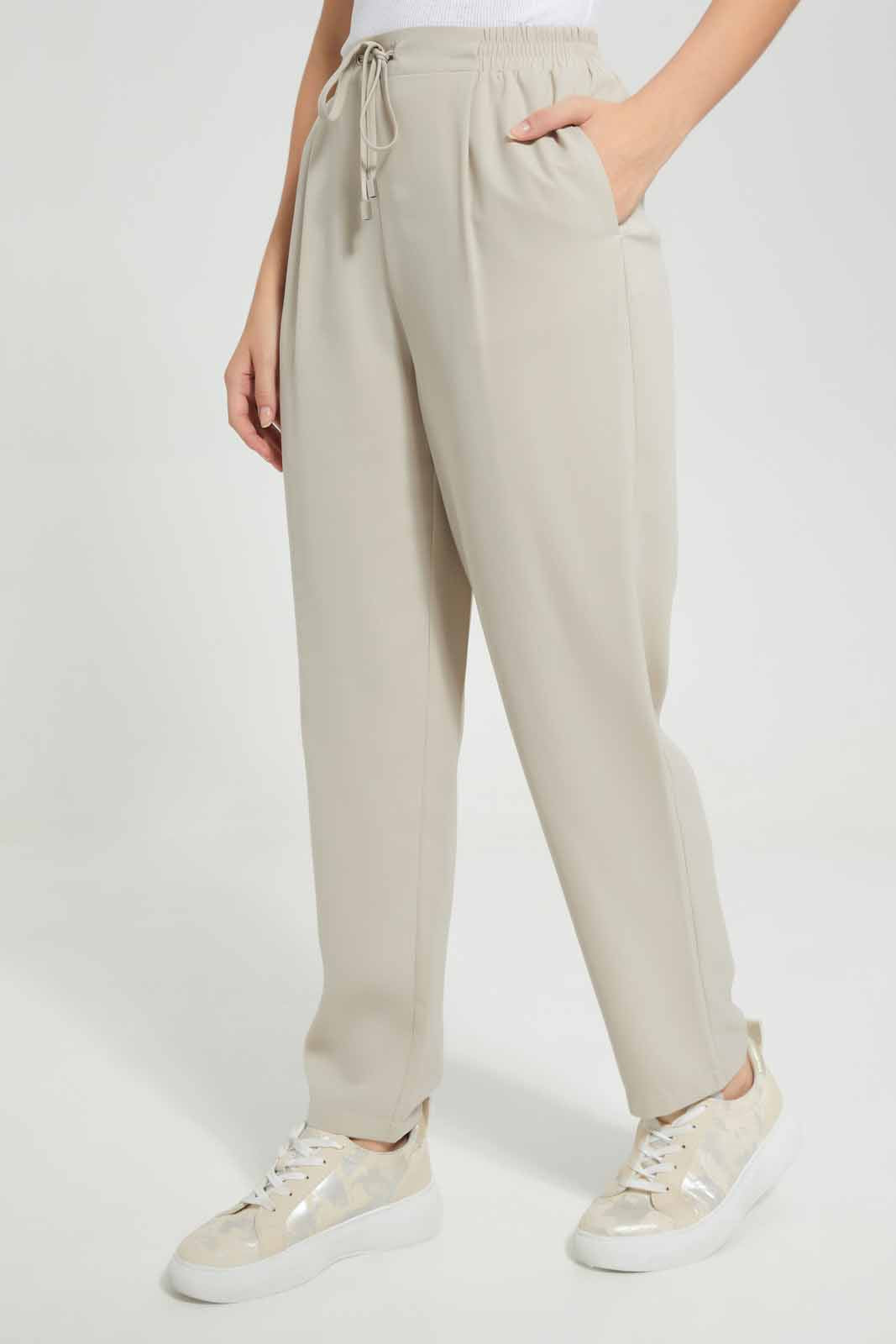Redtag-Beige-Tapered-Leg-Elasticated-Wasit-Pant-Category:Trousers,-Colour:Beige,-Deals:New-In,-Filter:Women's-Clothing,-KSH,-New-In-Women-APL,-Non-Sale,-Section:Women,-W22O,-Women-Trousers-Women's-