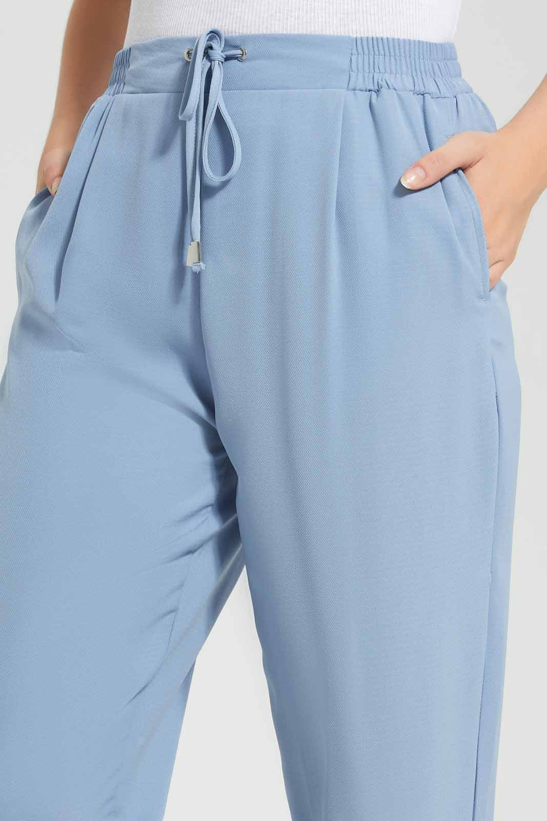 Redtag-Blue-Tapered-Leg-Elasticated-Wasit-Pant-Category:Trousers,-Colour:Blue,-Deals:New-In,-Filter:Women's-Clothing,-KSH,-New-In-Women-APL,-Non-Sale,-Section:Women,-W22O,-Women-Trousers-Women's-