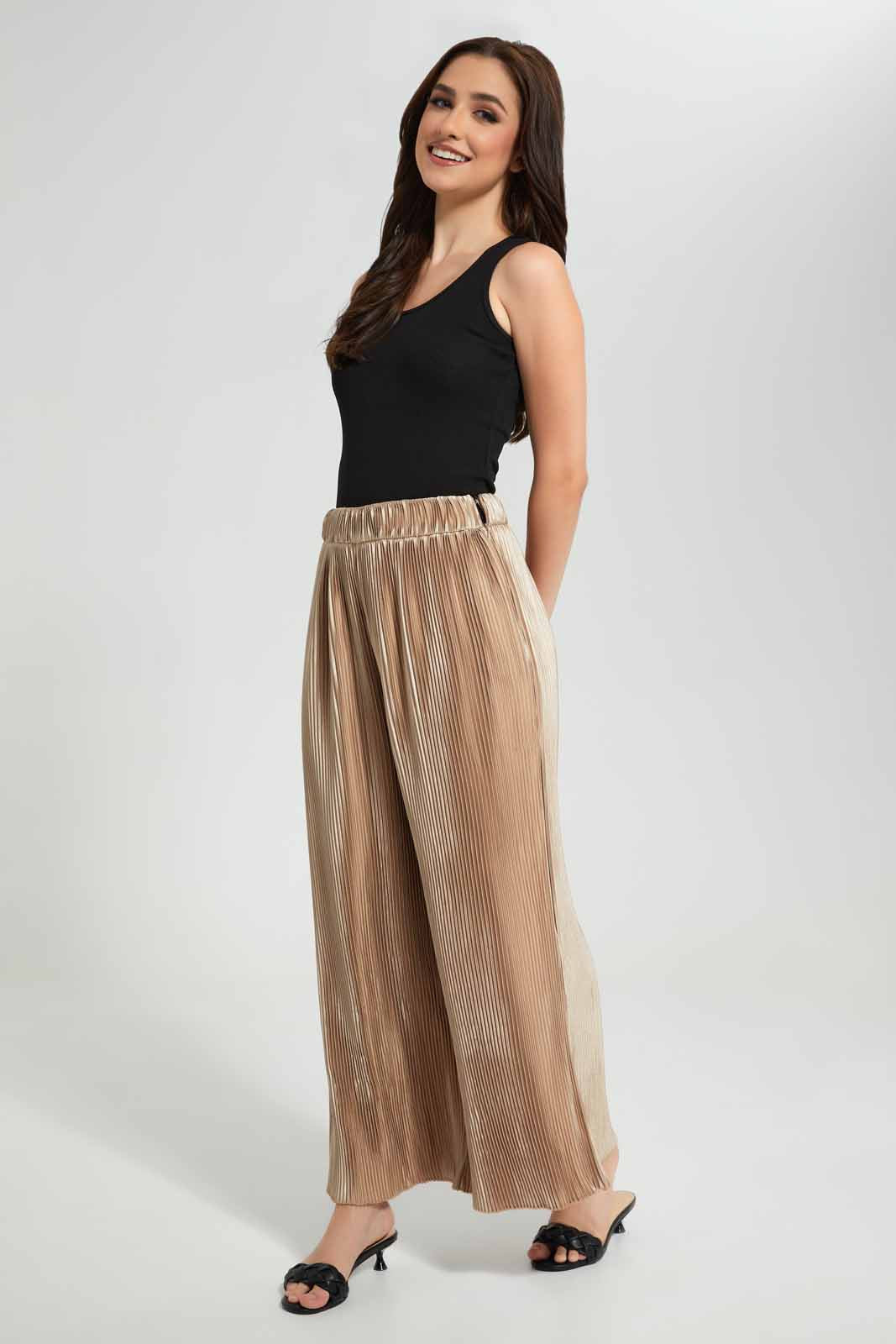 Redtag-Beige-Wide-Legged-Trouser-With-Side-Slit-At-The-Bottom-Category:Trousers,-Colour:Beige,-Deals:New-In,-Filter:Women's-Clothing,-New-In-Women-APL,-Non-Sale,-Section:Women,-W22O,-Women-Trousers-Women's-