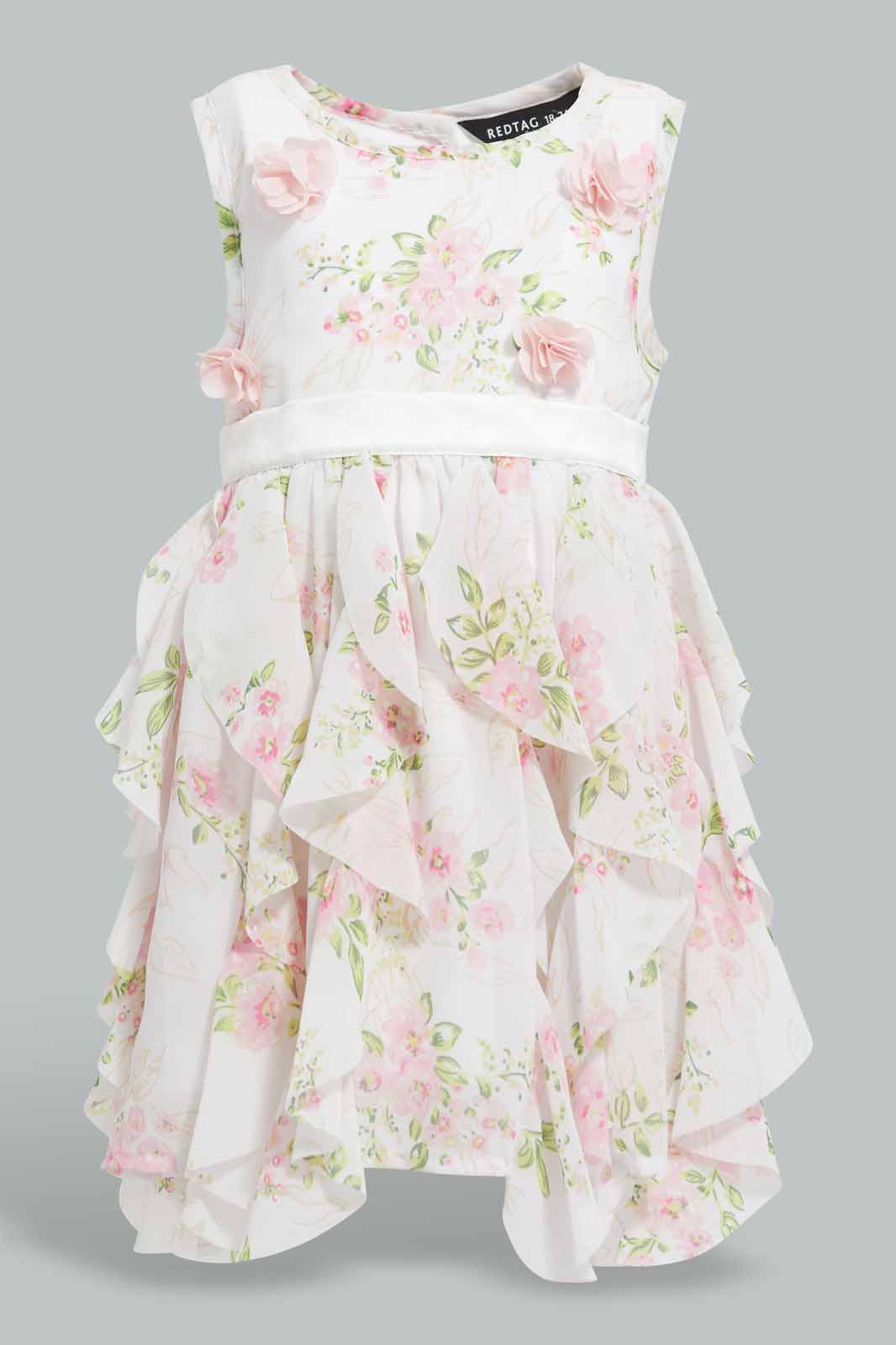 Redtag-Cream-Flared-Printed-Dress-Category:Dresses,-Colour:Cream,-Deals:New-In,-Festive,-Filter:Infant-Girls-(3-to-24-Mths),-ING-Dresses,-New-In-ING-APL,-Non-Sale,-Section:Girls-(0-to-14Yrs),-W22O-Infant-Girls-3 to 24 Months
