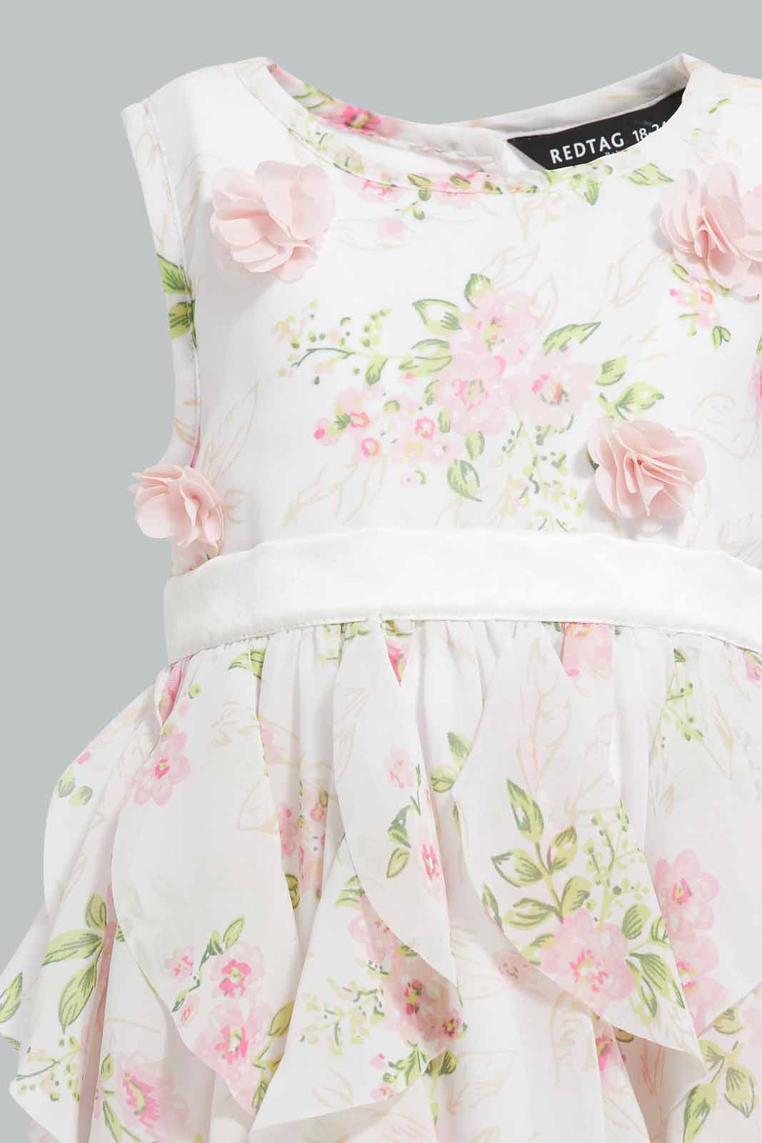 Redtag-Cream-Flared-Printed-Dress-Category:Dresses,-Colour:Cream,-Deals:New-In,-Festive,-Filter:Infant-Girls-(3-to-24-Mths),-ING-Dresses,-New-In-ING-APL,-Non-Sale,-Section:Girls-(0-to-14Yrs),-W22O-Infant-Girls-3 to 24 Months