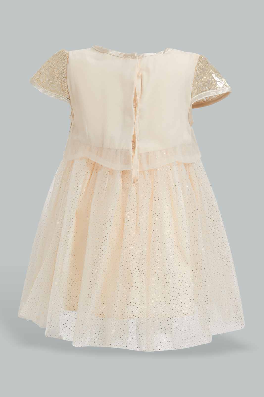 Redtag-Gold-Sequence-Dress-Category:Dresses,-Colour:Gold,-Deals:New-In,-Festive,-Filter:Infant-Girls-(3-to-24-Mths),-ING-Dresses,-New-In-ING-APL,-Non-Sale,-Section:Girls-(0-to-14Yrs),-W22O-Infant-Girls-