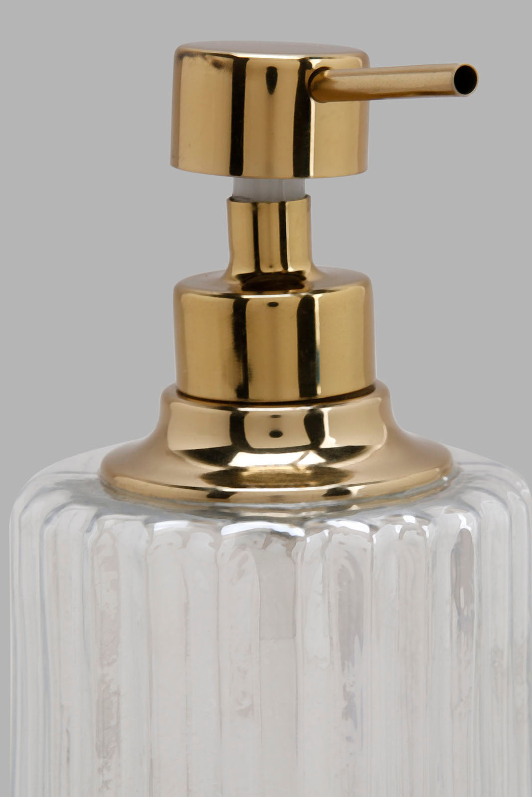 Redtag-Gold-Stripe-Glass-Lotion-Dispenser-Category:Toiletry-Sets,-Colour:Gold,-Deals:New-In,-Filter:Home-Bathroom,-HMW-BAC-Bath-Accessories,-New-In-HMW-BAC,-Non-Sale,-Section:Homewares,-W22A-Home-Bathroom-