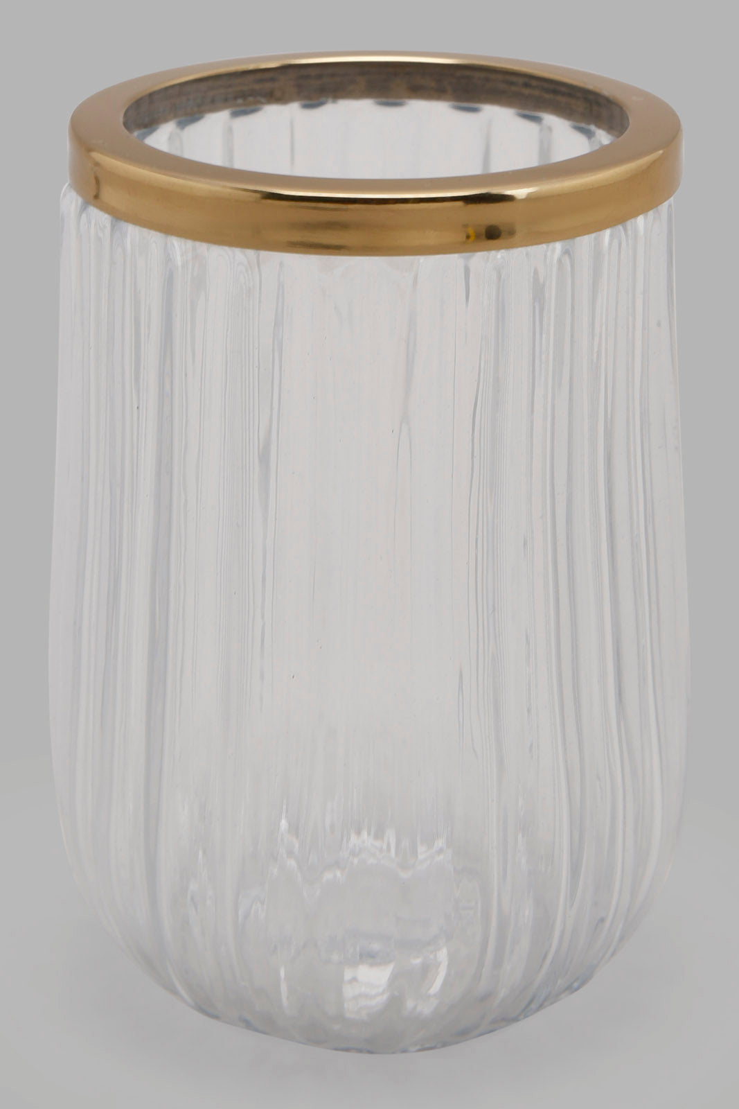 Redtag-Gold-Stripe-Glass-Tumbler-Category:Toiletry-Sets,-Colour:Gold,-Deals:New-In,-Filter:Home-Bathroom,-HMW-BAC-Bath-Accessories,-New-In-HMW-BAC,-Non-Sale,-Section:Homewares,-W22A-Home-Bathroom-