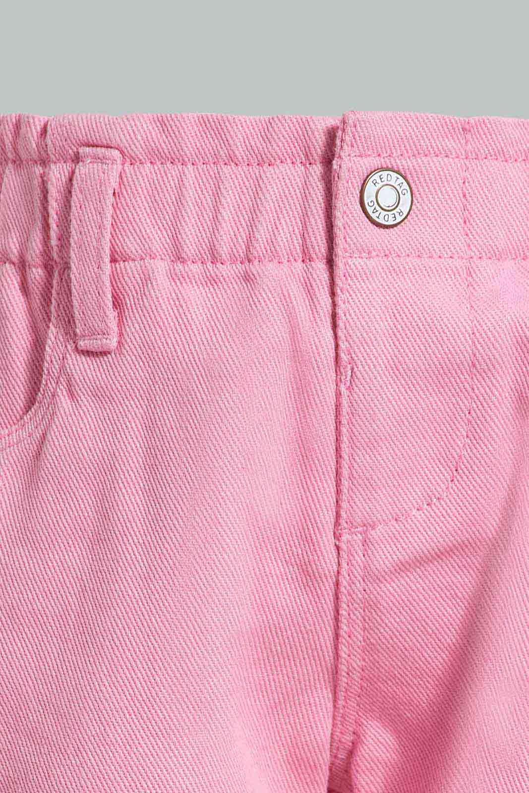 Redtag-Pink-Twill-Short-Category:Shorts,-Colour:Apricot,-Deals:New-In,-Filter:Infant-Girls-(3-to-24-Mths),-ING-Shorts,-New-In-ING-APL,-Non-Sale,-S22D,-Section:Girls-(0-to-14Yrs)-Infant-Girls-3 to 24 Months