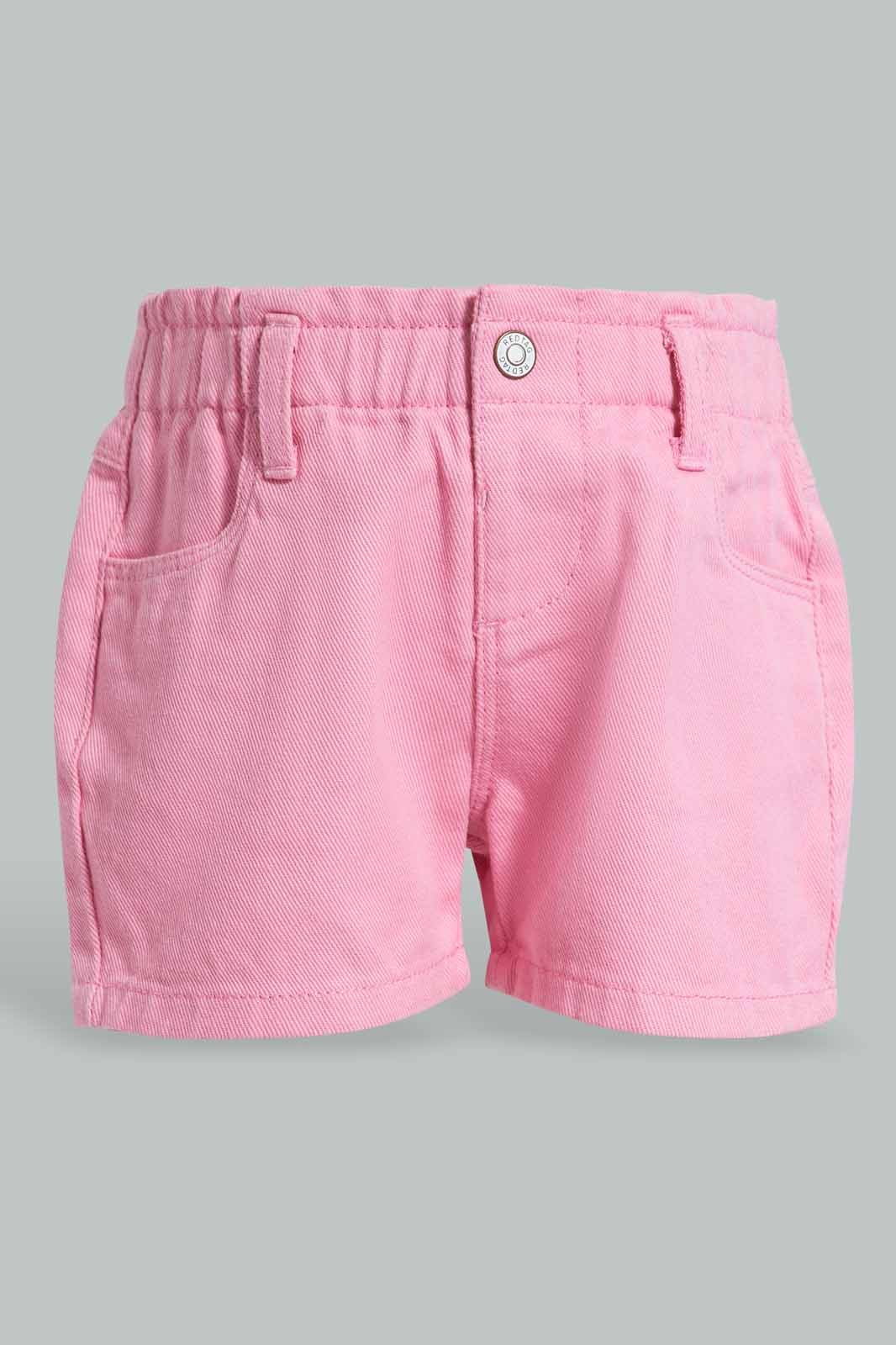 Redtag-Pink-Twill-Short-Category:Shorts,-Colour:Apricot,-Deals:New-In,-Filter:Infant-Girls-(3-to-24-Mths),-ING-Shorts,-New-In-ING-APL,-Non-Sale,-S22D,-Section:Girls-(0-to-14Yrs)-Infant-Girls-3 to 24 Months