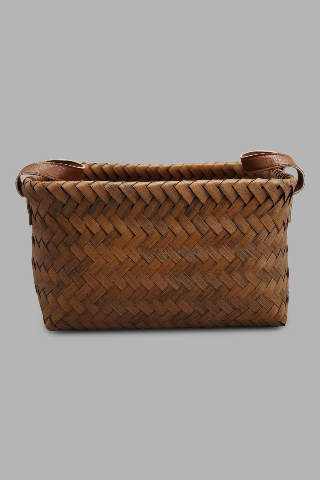 Redtag-Brown-Rectangle-Laundry-Basket-(Medium)-Category:Laundry-Hampers,-Colour:Brown,-Deals:New-In,-Filter:Home-Bathroom,-Harmony,-HMW-BAC-Bath-Accessories,-New-In-HMW-BAC,-Non-Sale,-Section:Homewares,-W22A-Home-Bathroom-