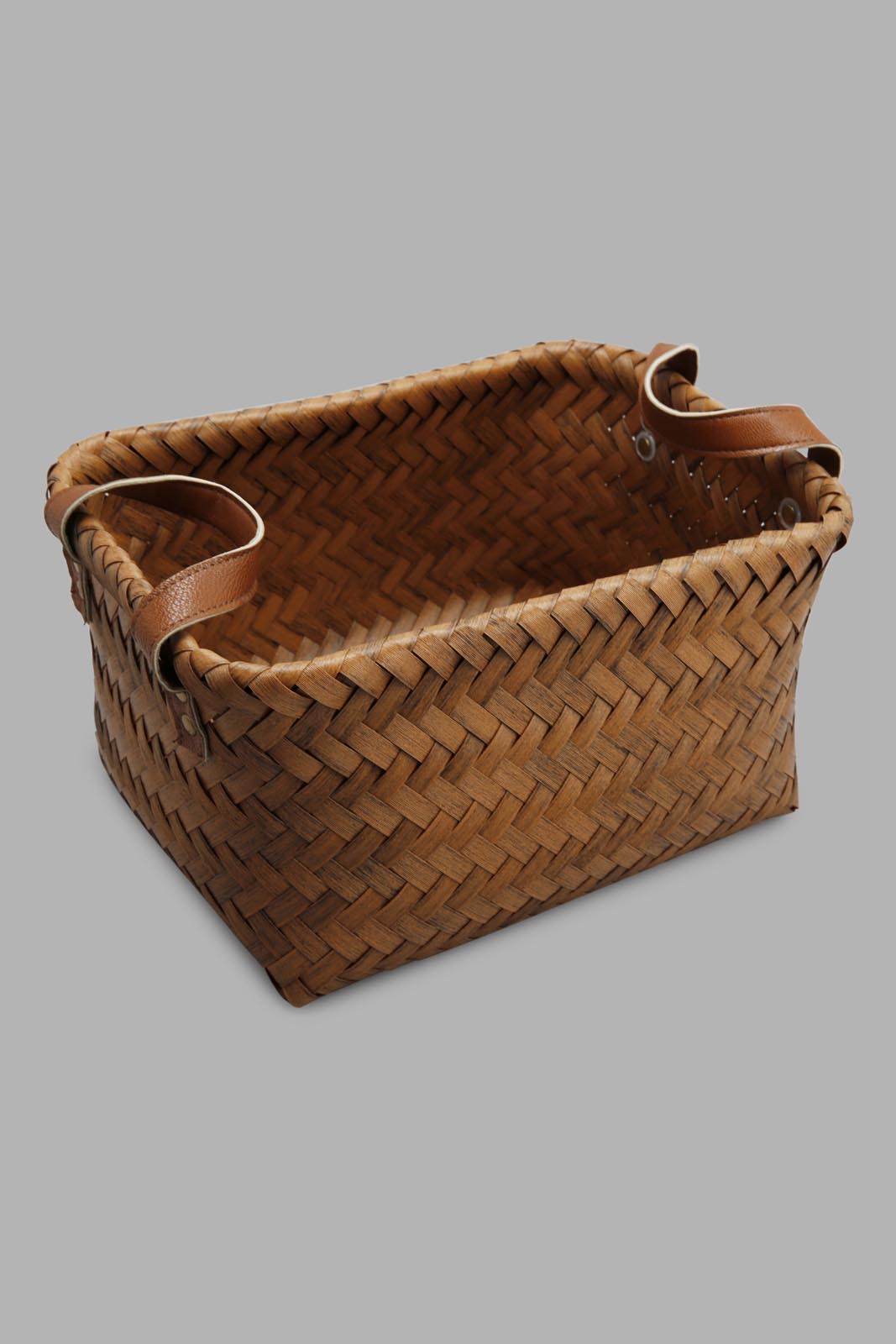 Redtag-Brown-Rectangle-Laundry-Basket-(Medium)-Category:Laundry-Hampers,-Colour:Brown,-Deals:New-In,-Filter:Home-Bathroom,-Harmony,-HMW-BAC-Bath-Accessories,-New-In-HMW-BAC,-Non-Sale,-Section:Homewares,-W22A-Home-Bathroom-