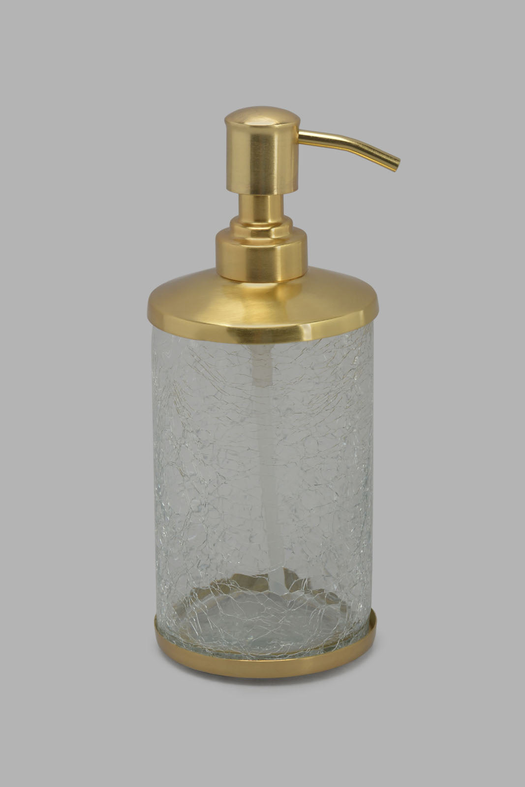 Redtag-Gold-Crackle-Glass-Lotion-Dispenser-Category:Toiletry-Sets,-Colour:Gold,-Deals:New-In,-Filter:Home-Bathroom,-Harmony,-HMW-BAC-Bath-Accessories,-New-In-HMW-BAC,-Non-Sale,-Section:Homewares,-W22O-Home-Bathroom-