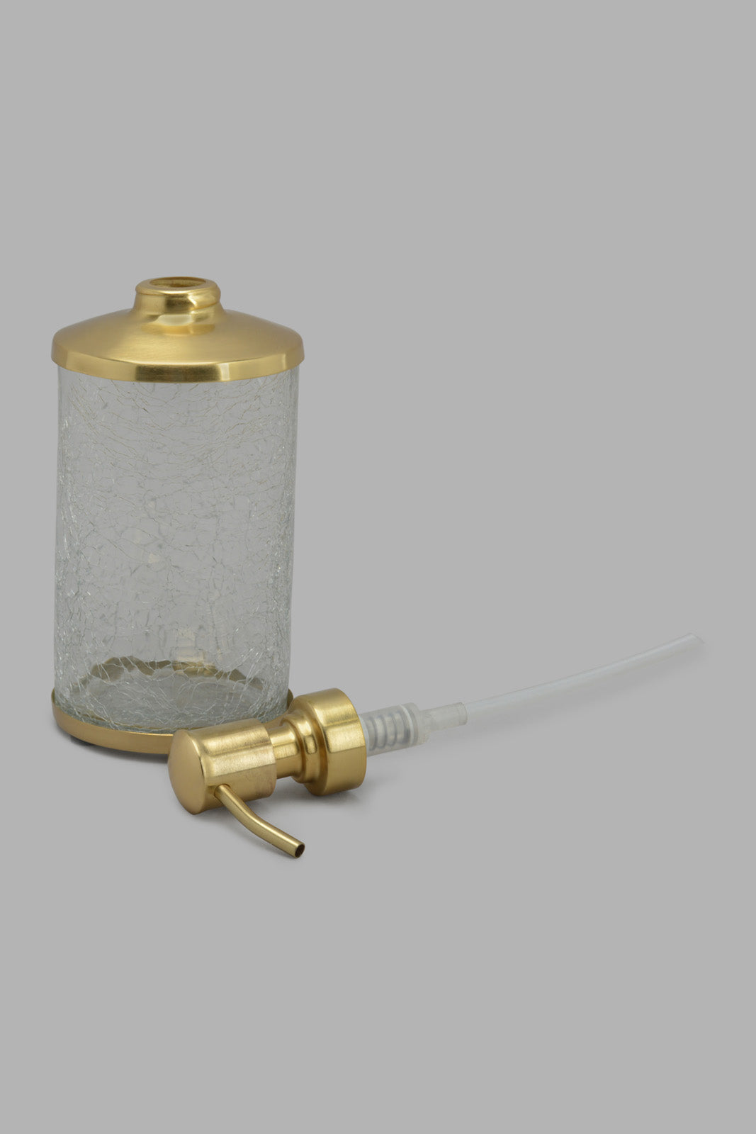 Redtag-Gold-Crackle-Glass-Lotion-Dispenser-Category:Toiletry-Sets,-Colour:Gold,-Deals:New-In,-Filter:Home-Bathroom,-Harmony,-HMW-BAC-Bath-Accessories,-New-In-HMW-BAC,-Non-Sale,-Section:Homewares,-W22O-Home-Bathroom-
