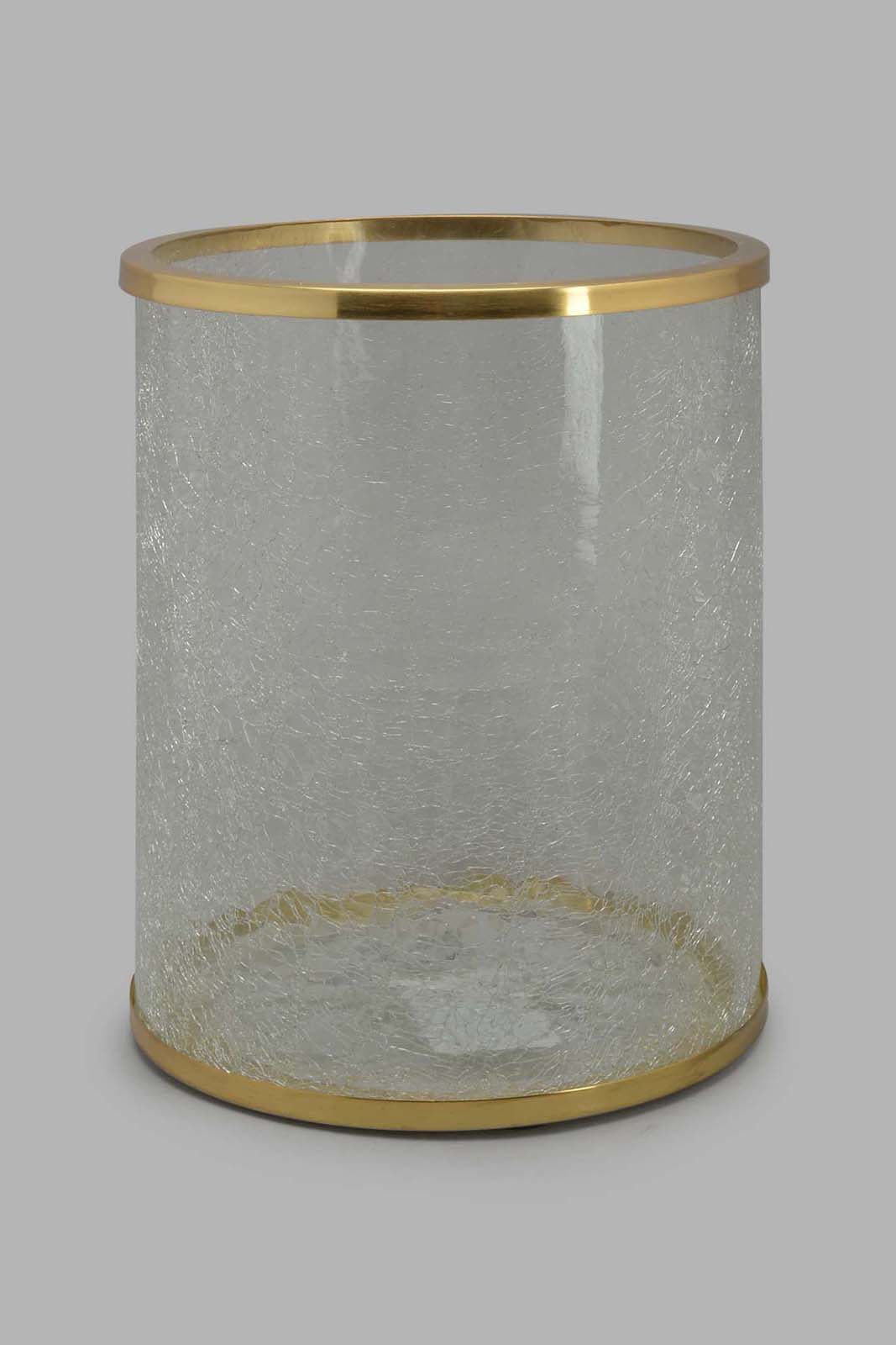 Redtag-Gold-Crackle-Glass-Waste-Bin-Category:Waste-Bins,-Colour:Gold,-Deals:New-In,-Filter:Home-Bathroom,-Harmony,-HMW-BAC-Bath-Accessories,-New-In-HMW-BAC,-Non-Sale,-S22C,-Section:Homewares-Home-Bathroom-
