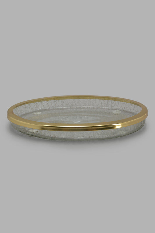 Redtag-Gold-Crackle-Glass-Amenity-Tray-Category:Toiletry-Sets,-Colour:Gold,-Deals:New-In,-Filter:Home-Bathroom,-Harmony,-HMW-BAC-Bath-Accessories,-New-In-HMW-BAC,-Non-Sale,-S22C,-Section:Homewares-Home-Bathroom-