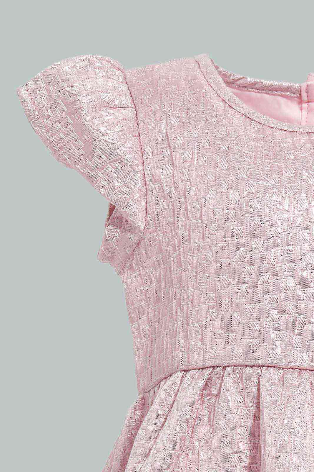 Redtag-Mauve-Jacquard-Dress-Category:Dresses,-Colour:Mauve,-Deals:New-In,-EID,-Filter:Infant-Girls-(3-to-24-Mths),-ING-Dresses,-New-In-ING-APL,-Non-Sale,-Section:Girls-(0-to-14Yrs),-W22O-Infant-Girls-3 to 24 Months