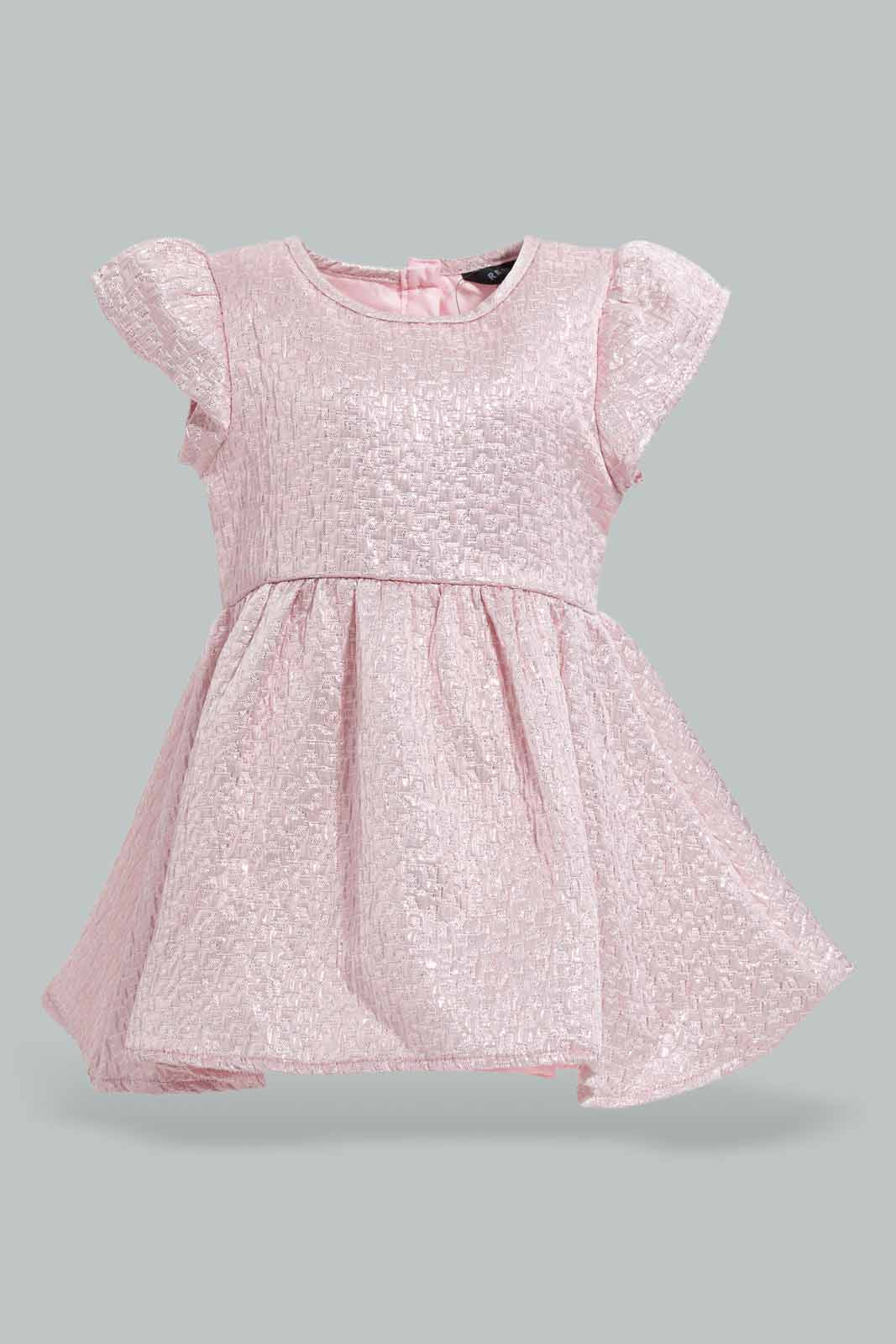 Redtag-Mauve-Jacquard-Dress-Category:Dresses,-Colour:Mauve,-Deals:New-In,-EID,-Filter:Infant-Girls-(3-to-24-Mths),-ING-Dresses,-New-In-ING-APL,-Non-Sale,-Section:Girls-(0-to-14Yrs),-W22O-Infant-Girls-3 to 24 Months