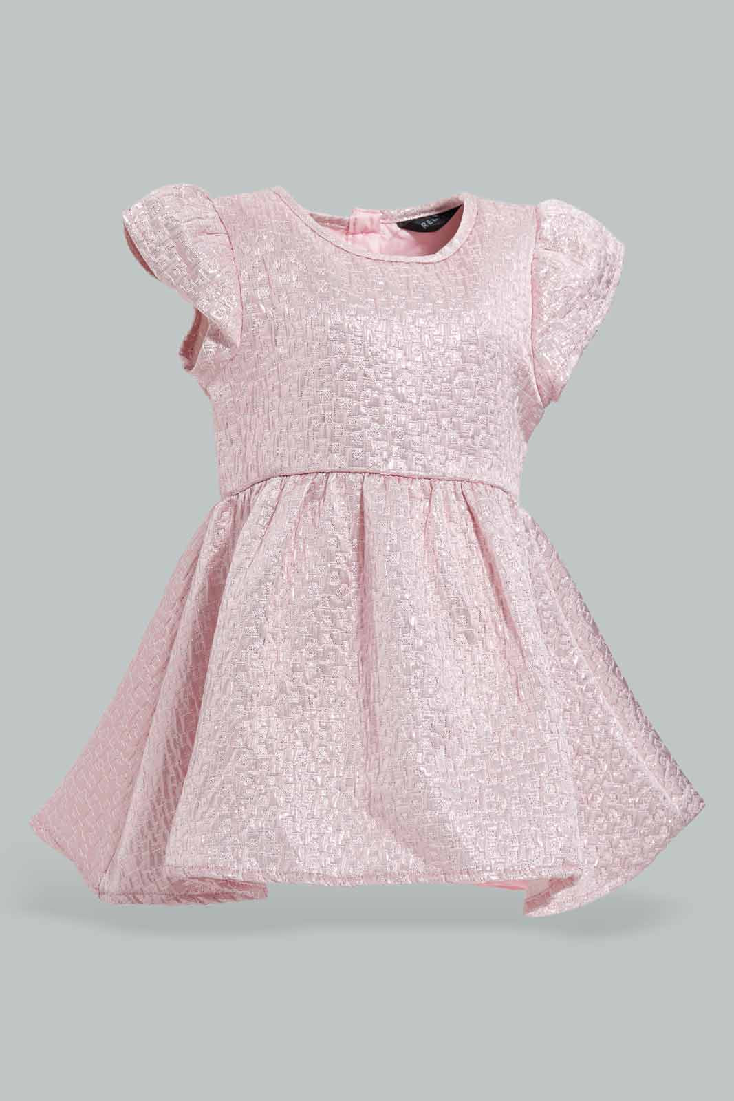 Redtag-Mauve-Jacquard-Dress-Category:Dresses,-Colour:Mauve,-Deals:New-In,-EID,-Filter:Infant-Girls-(3-to-24-Mths),-ING-Dresses,-New-In-ING-APL,-Non-Sale,-Section:Girls-(0-to-14Yrs),-W22O-Infant-Girls-3 to 24 Months
