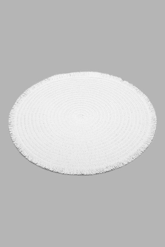 Redtag-White-Round-Placemat-Category:Placemats-&-Coasters,-Colour:White,-Deals:New-In,-Filter:Home-Dining,-HMW-DIN-Kitchen-Accessories,-New-In-HMW-DIN,-Non-Sale,-Section:Homewares,-W22O-Home-Dining-