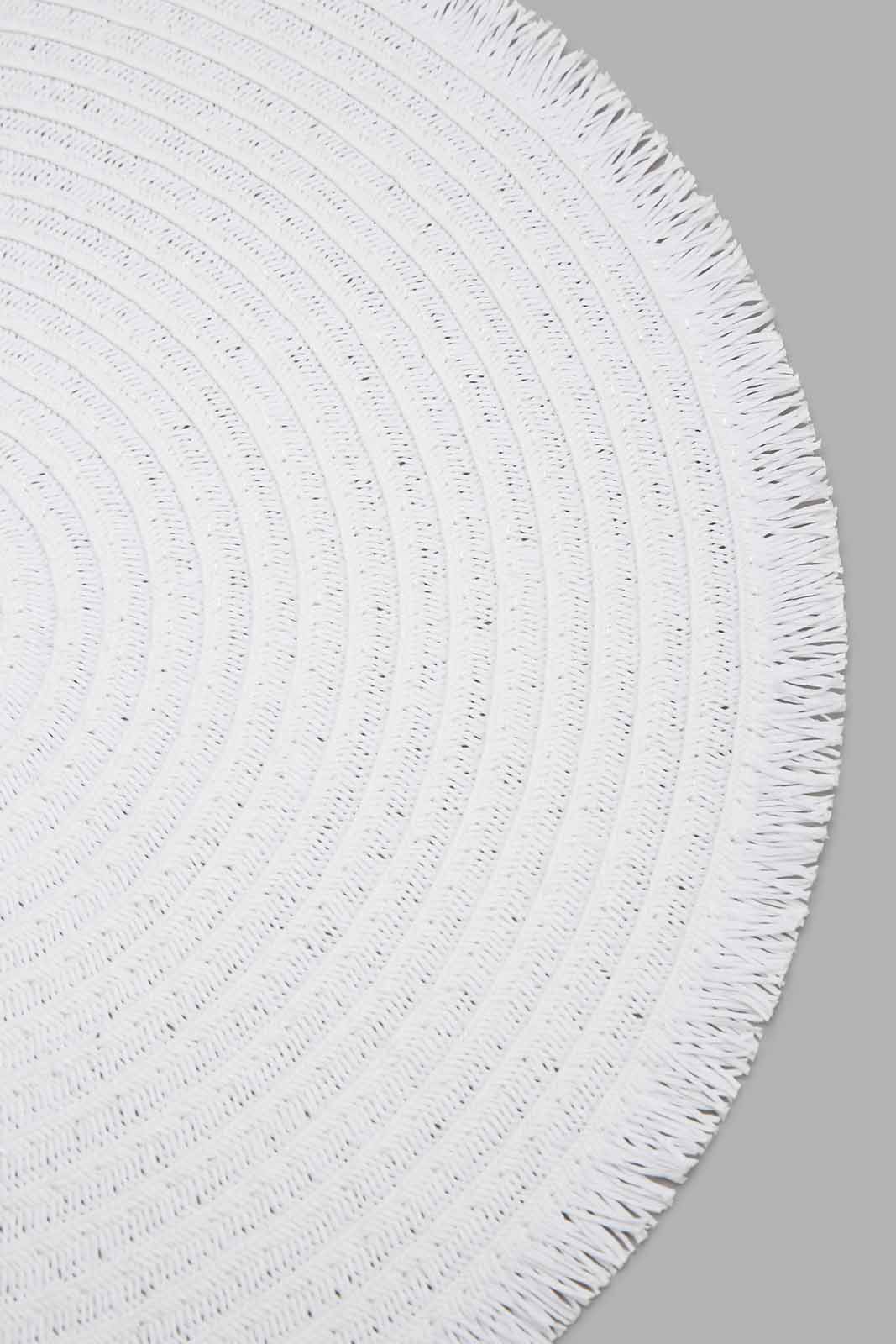 Redtag-White-Round-Placemat-Category:Placemats-&-Coasters,-Colour:White,-Deals:New-In,-Filter:Home-Dining,-HMW-DIN-Kitchen-Accessories,-New-In-HMW-DIN,-Non-Sale,-Section:Homewares,-W22O-Home-Dining-