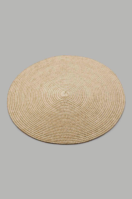 Redtag-Beige-Round-Placemat-Category:Placemats-&-Coasters,-Colour:Beige,-Deals:New-In,-Filter:Home-Dining,-HMW-DIN-Kitchen-Accessories,-New-In-HMW-DIN,-Non-Sale,-Section:Homewares,-W22O-Home-Dining-