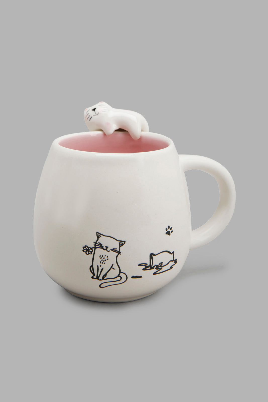 Redtag-Pink-Cat-Mug-Category:Cups-&-Mugs,-CHR,-Colour:Pink,-Deals:New-In,-Filter:Home-Dining,-HMW-DIN-Crockery,-New-In-HMW-DIN,-Non-Sale,-Section:Homewares,-W22A-Home-Dining-