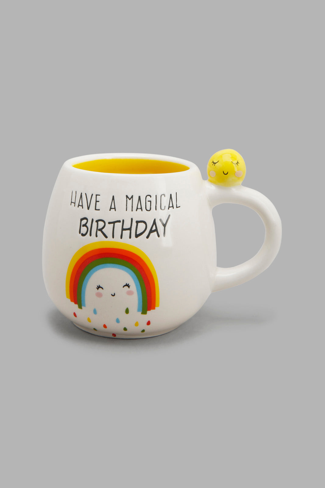 Redtag-Yellow-Happy-Birthday-Mug-Category:Cups-&-Mugs,-CHR,-Colour:Yellow,-Deals:New-In,-Filter:Home-Dining,-HMW-DIN-Crockery,-New-In-HMW-DIN,-Non-Sale,-Section:Homewares,-W22A-Home-Dining-