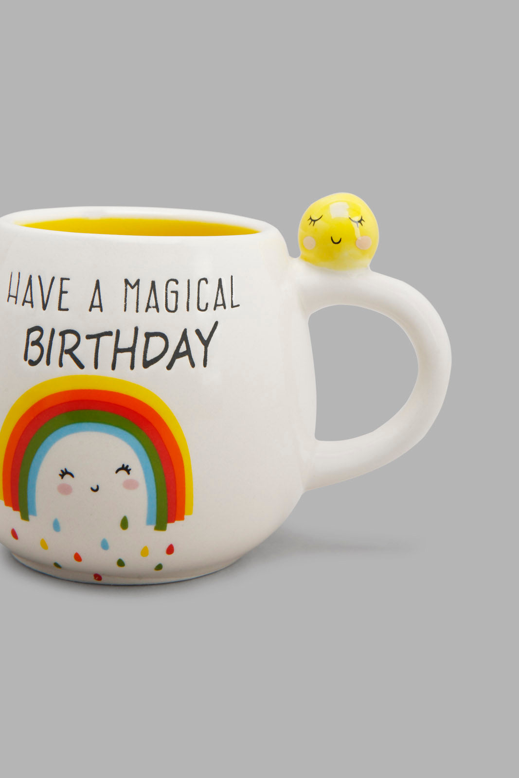 Redtag-Yellow-Happy-Birthday-Mug-Category:Cups-&-Mugs,-CHR,-Colour:Yellow,-Deals:New-In,-Filter:Home-Dining,-HMW-DIN-Crockery,-New-In-HMW-DIN,-Non-Sale,-Section:Homewares,-W22A-Home-Dining-