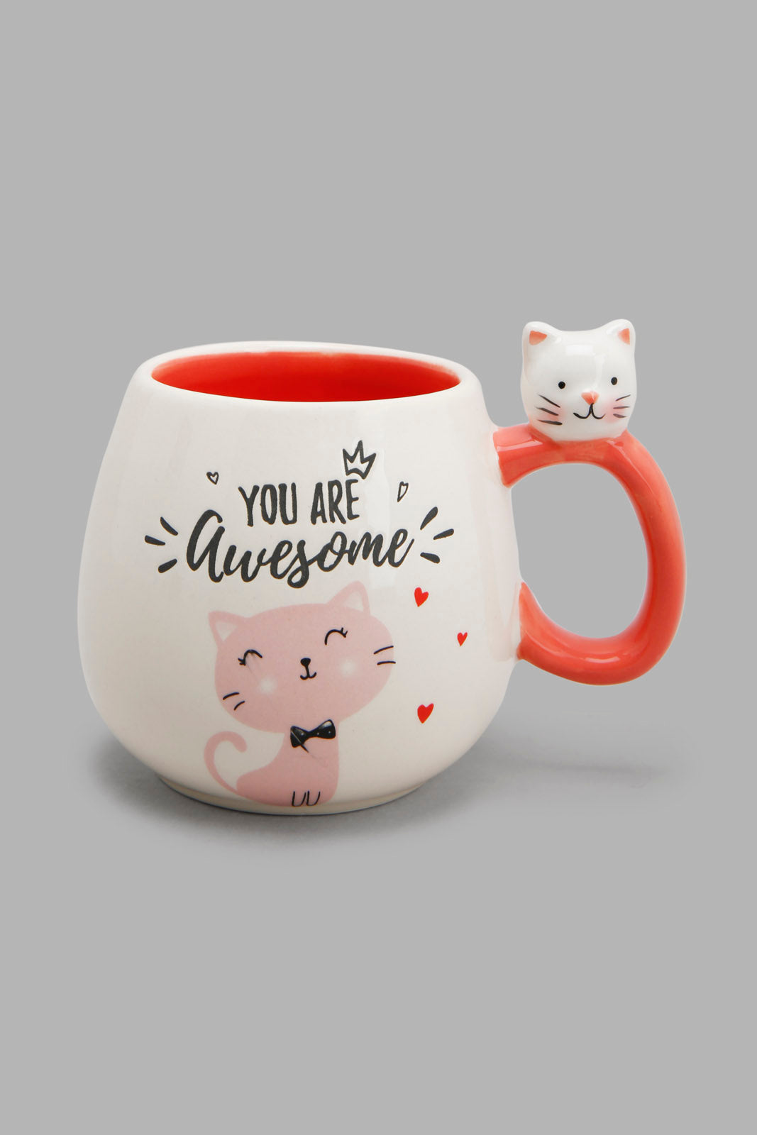 Redtag-White-Cat-Mug-Category:Cups-&-Mugs,-CHR,-Colour:White,-Deals:New-In,-Filter:Home-Dining,-HMW-DIN-Crockery,-New-In-HMW-DIN,-Non-Sale,-Section:Homewares,-W22A-Home-Dining-