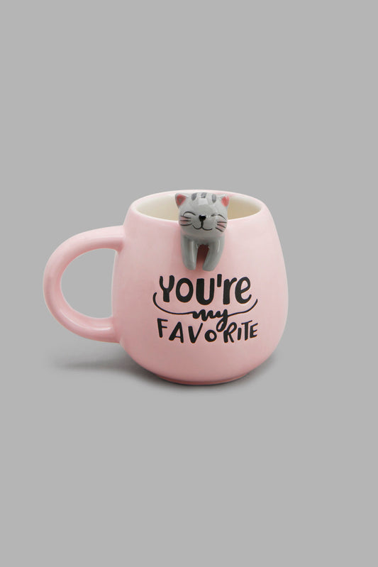 Redtag-Pink-Cat-Mug-Category:Cups-&-Mugs,-CHR,-Colour:Pink,-Deals:New-In,-Filter:Home-Dining,-HMW-DIN-Crockery,-New-In-HMW-DIN,-Non-Sale,-Section:Homewares,-W22A-Home-Dining-