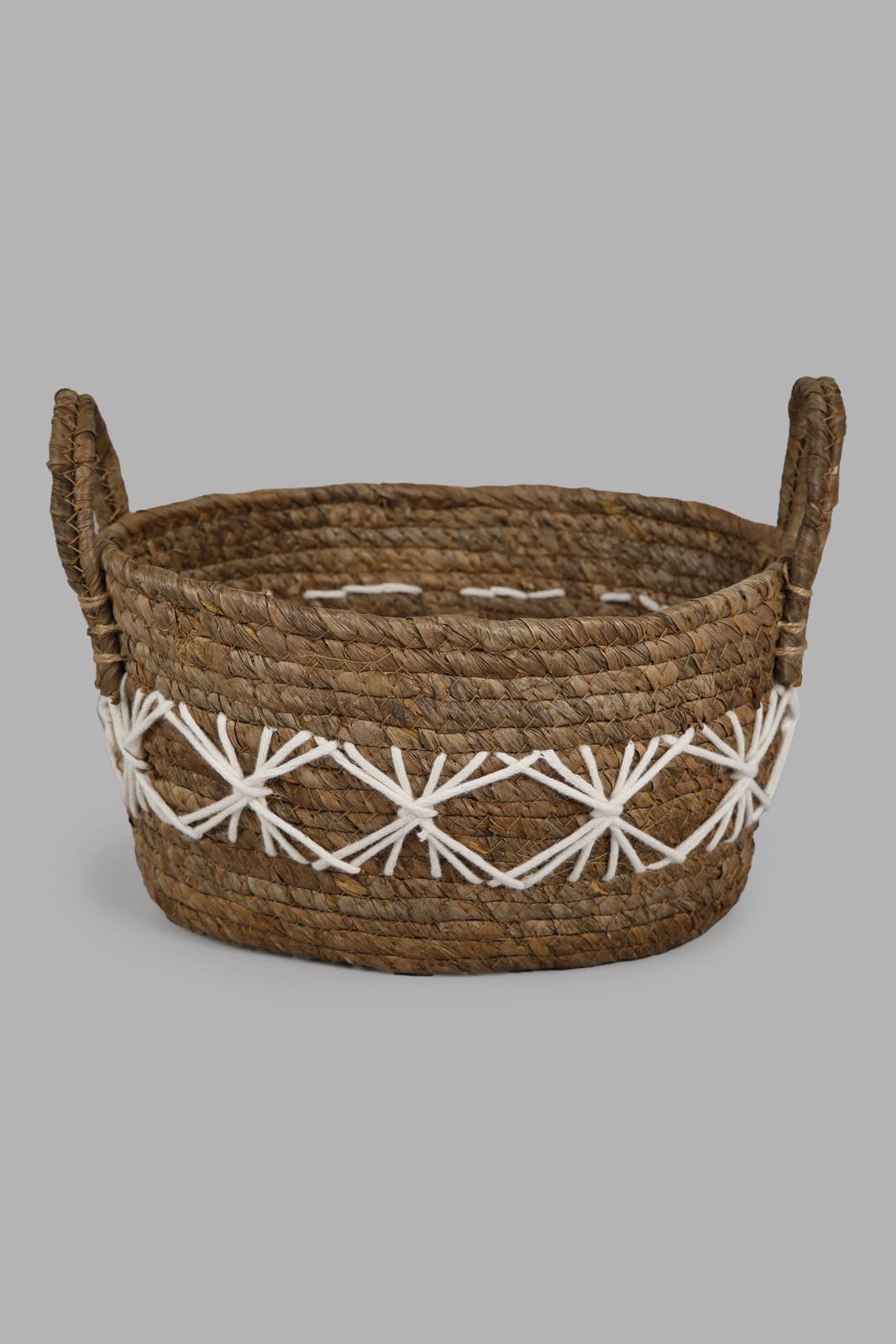Redtag-Brown-Banana-Leaf-Oval-Laundry-Basket-(Small)-Category:Laundry-Hampers,-Colour:Brown,-Deals:New-In,-Filter:Home-Bathroom,-HMW-BAC-Bath-Accessories,-New-In-HMW-BAC,-Non-Sale,-Section:Homewares,-W22A-Home-Bathroom-