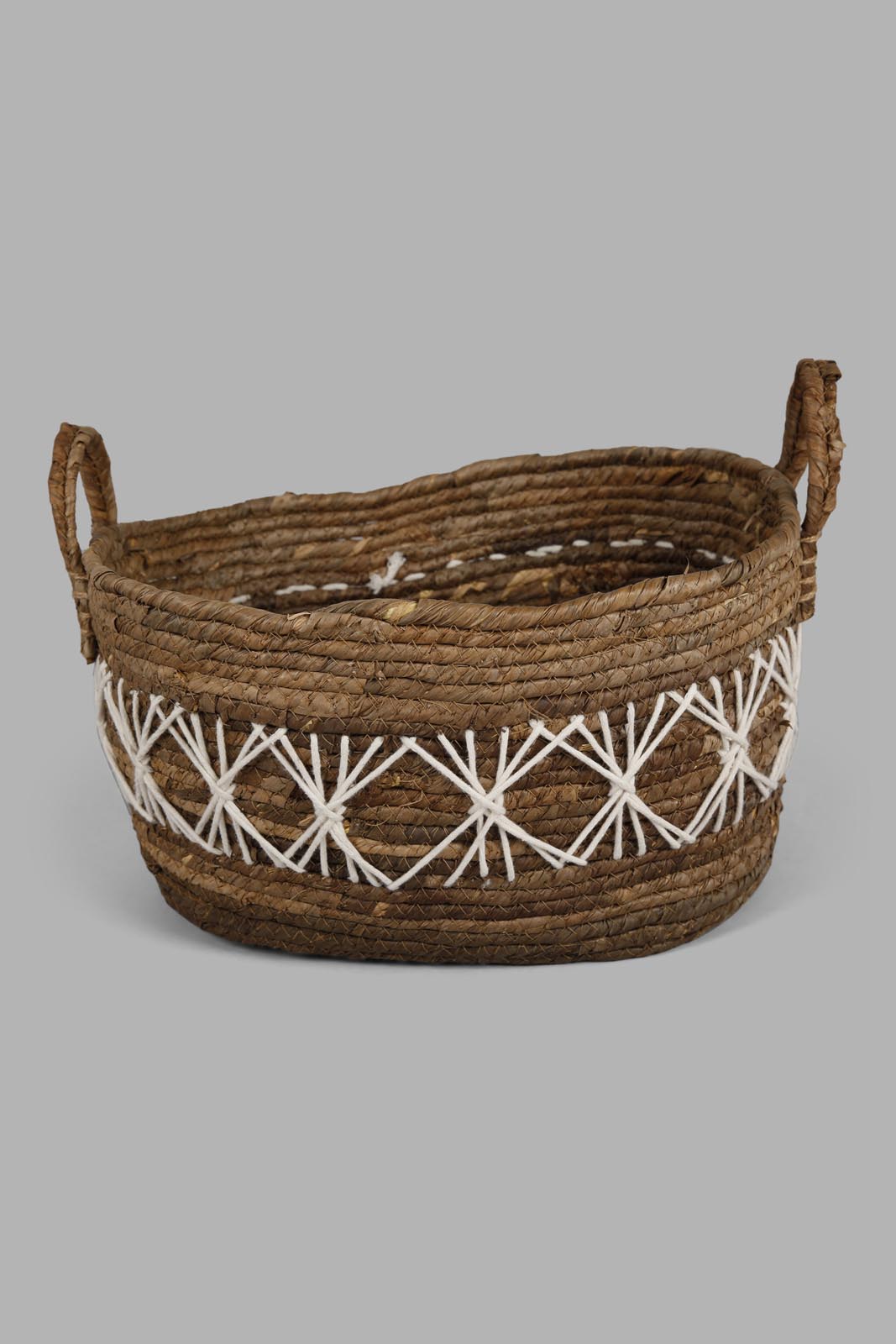 Redtag-Brown-Banana-Leaf-Oval-Laundry-Basket-(Large)-Category:Laundry-Hampers,-Colour:Brown,-Deals:New-In,-Filter:Home-Bathroom,-HMW-BAC-Bath-Accessories,-New-In-HMW-BAC,-Non-Sale,-Section:Homewares,-W22A-Home-Bathroom-