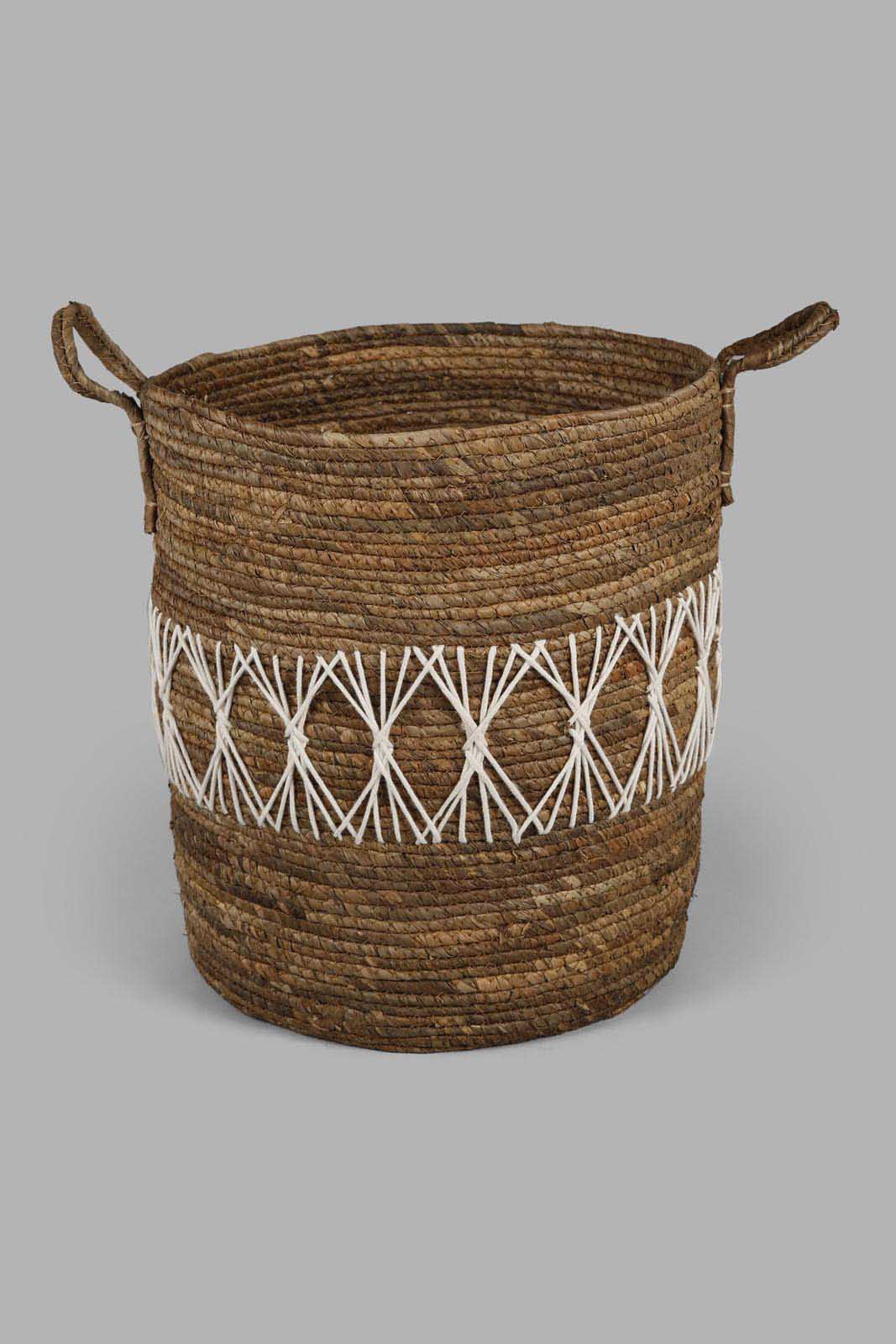 Redtag-Brown-Banana-Leaf-Oval-Laundry-Basket-(Large)-Category:Laundry-Hampers,-Colour:Brown,-Deals:New-In,-Filter:Home-Bathroom,-HMW-BAC-Bath-Accessories,-New-In-HMW-BAC,-Non-Sale,-Section:Homewares,-W22A-Home-Bathroom-