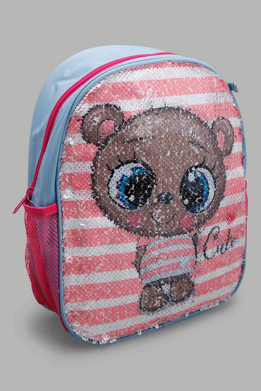 Redtag-Multicolour-Character-Embellished-Sequins-Backpack-Category:Bags,-CHR,-Colour:Assorted,-Filter:Girls-Accessories,-GIR-Bags,-New-In,-New-In-GIR-ACC,-Non-Sale,-Section:Girls-(0-to-14Yrs),-W22O-Girls-
