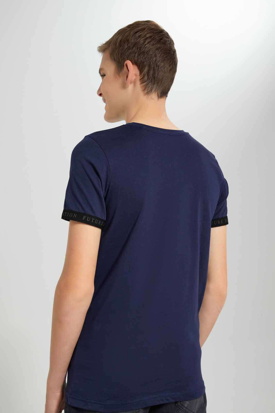 Redtag-Navy-Future-Limited-Edition-T-Shirt-BSR-T-Shirts,-Category:T-Shirts,-Colour:Navy,-Deals:New-In,-Festive,-Filter:Senior-Boys-(9-to-14-Yrs),-New-In-BSR-APL,-Non-Sale,-Section:Boys-(0-to-14Yrs),-W22O-Senior-Boys-9 to 14 Years