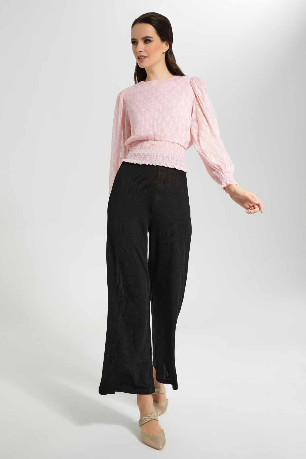 Redtag-Black-Wide-Leg-Elaticated-Waist-Trouser-Category:Trousers,-Colour:Black,-Deals:New-In,-Filter:Women's-Clothing,-New-In-Women-APL,-Non-Sale,-Section:Women,-W22O,-Women-Trousers-Women's-