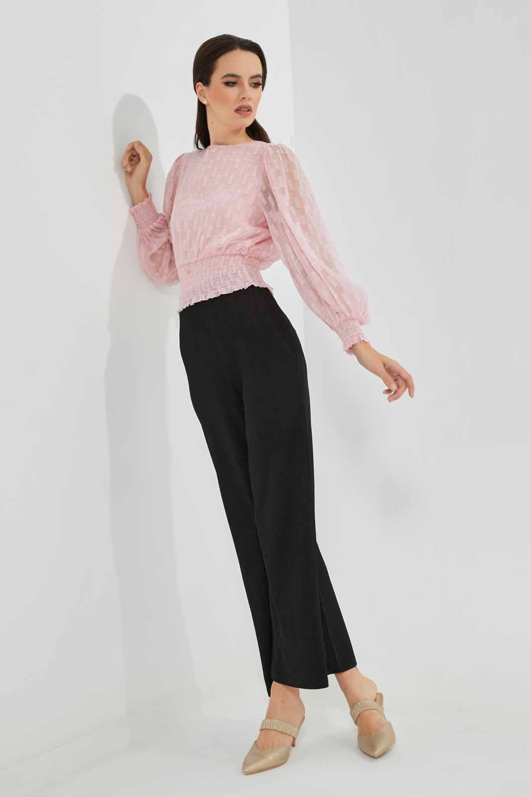 Redtag-Black-Wide-Leg-Elaticated-Waist-Trouser-Category:Trousers,-Colour:Black,-Deals:New-In,-Filter:Women's-Clothing,-New-In-Women-APL,-Non-Sale,-Section:Women,-W22O,-Women-Trousers-Women's-