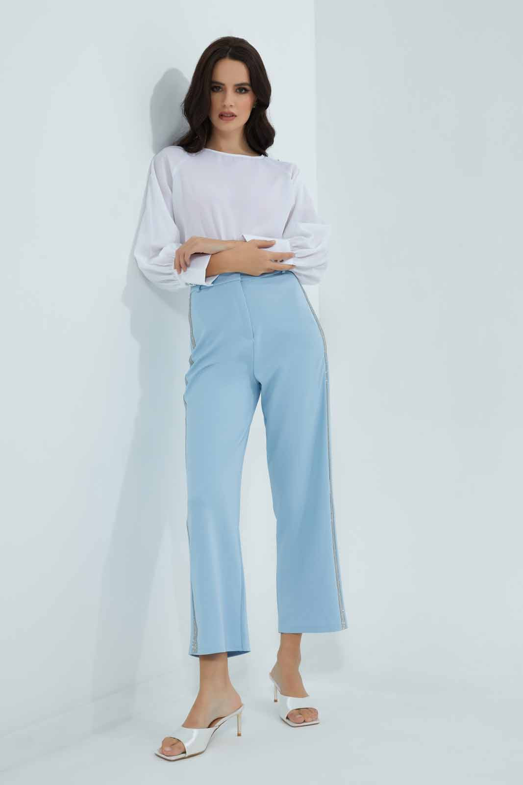 Redtag-Blue-Wide-Legged-Trouser-With-Sequences-On-The-Side-Category:Trousers,-Colour:Blue,-Deals:New-In,-EID,-Filter:Women's-Clothing,-New-In-Women-APL,-Non-Sale,-Section:Women,-W22O,-Women-Trousers-Women's-