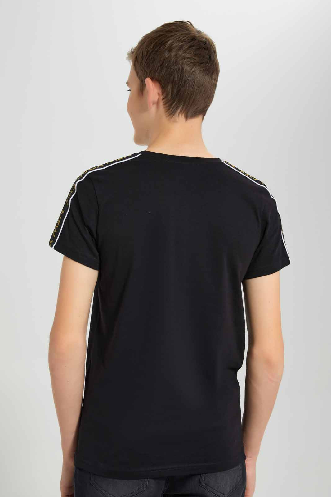 Redtag-Black-NYC-T-Shirt-BSR-T-Shirts,-Category:T-Shirts,-Colour:Black,-Deals:New-In,-Festive,-Filter:Senior-Boys-(9-to-14-Yrs),-New-In-BSR-APL,-Non-Sale,-Section:Boys-(0-to-14Yrs),-W22O-Senior-Boys-9 to 14 Years
