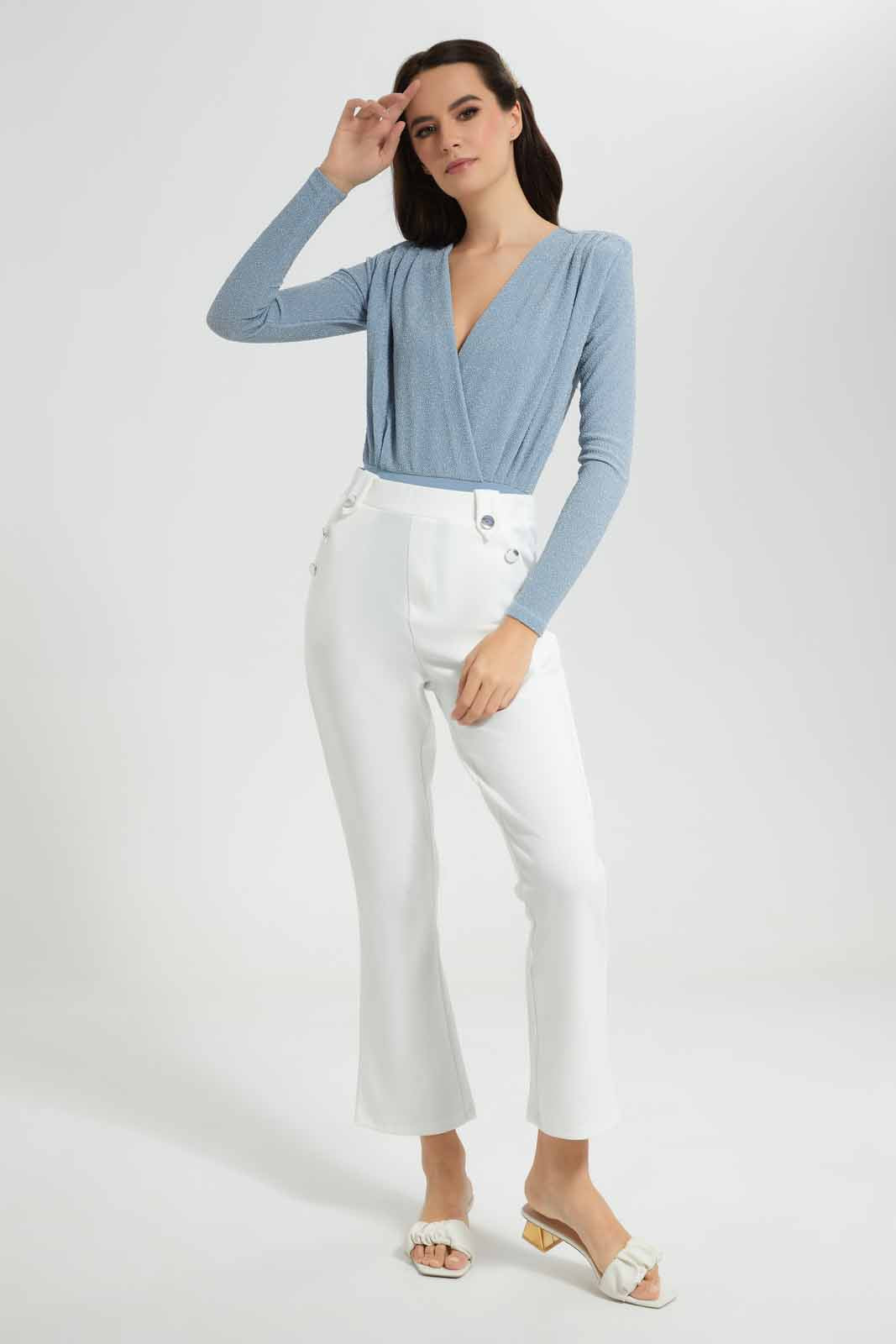 Redtag-White-Shimmer-Wrap-Front-Body-Suit-Category:Tops,-Colour:White,-Deals:New-In,-EID,-Filter:Women's-Clothing,-New-In-Women-APL,-Non-Sale,-Section:Women,-W22O,-Women-Tops-Women's-