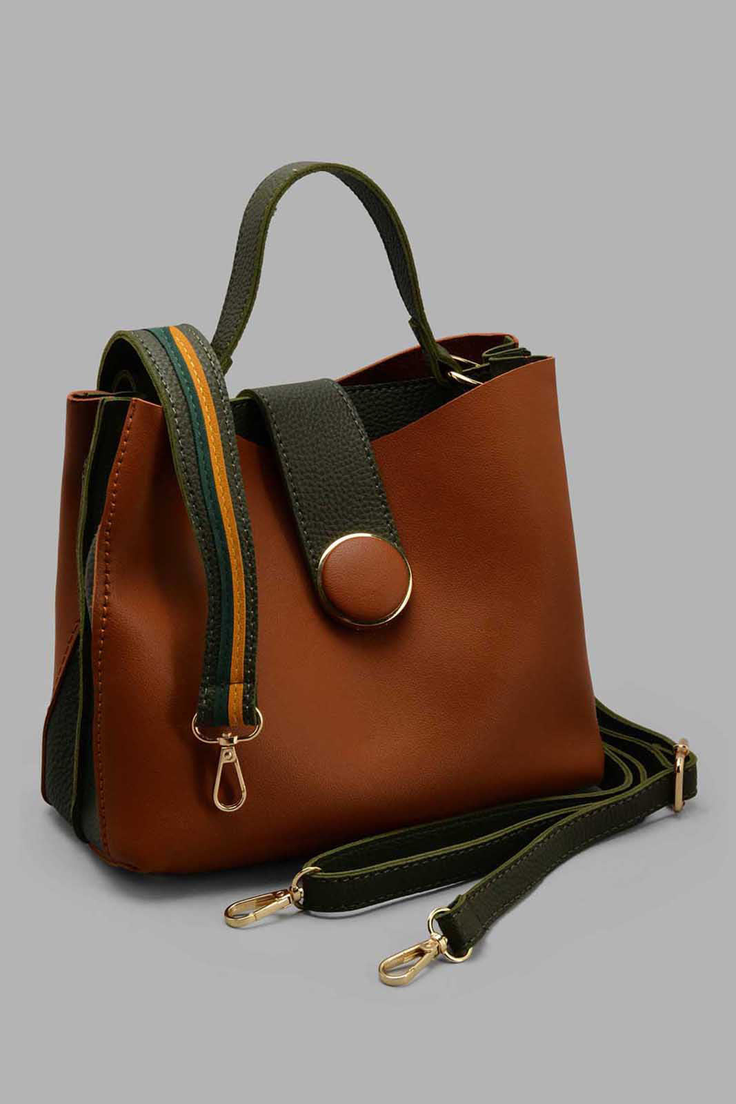 Redtag-Tan-Bucket-Embellished-Cross-Body-Bag-Category:Bags,-Colour:Tan,-Filter:Women's-Accessories,-New-In,-New-In-Women-ACC,-Non-Sale,-S22C,-Section:Women,-Women-Bags-Women-